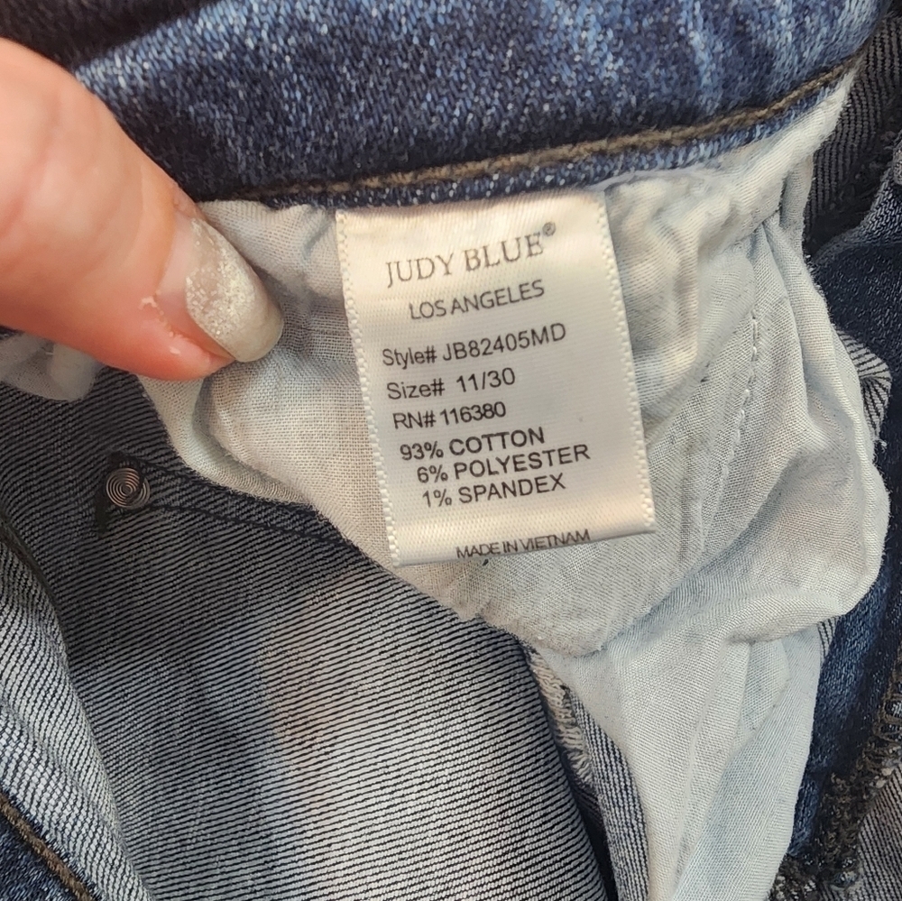 Judy Blue Bootcut Stretch Denim Jeans Distressed Size 11/30 - Picture 4 of 10